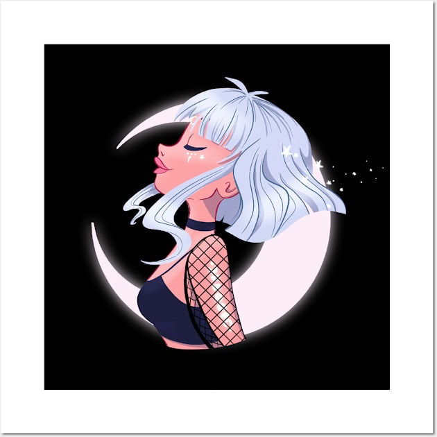 Moon girl Wall Art by Krismilla 